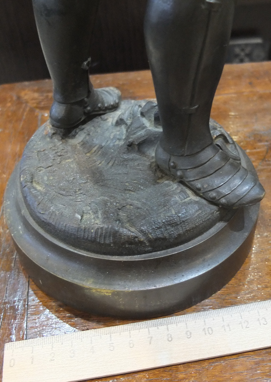 бронзовая скульптура Конкистадор, старая фото 7