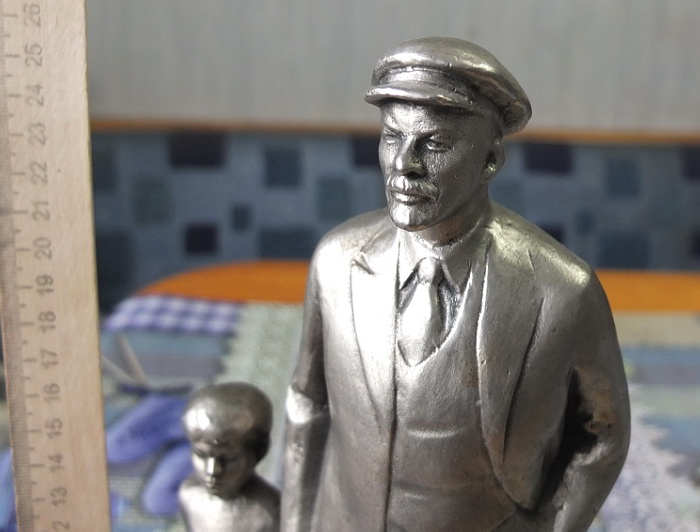 силуминовая статуэтка Ленин с мальчиком, авторская, ссср фото 4