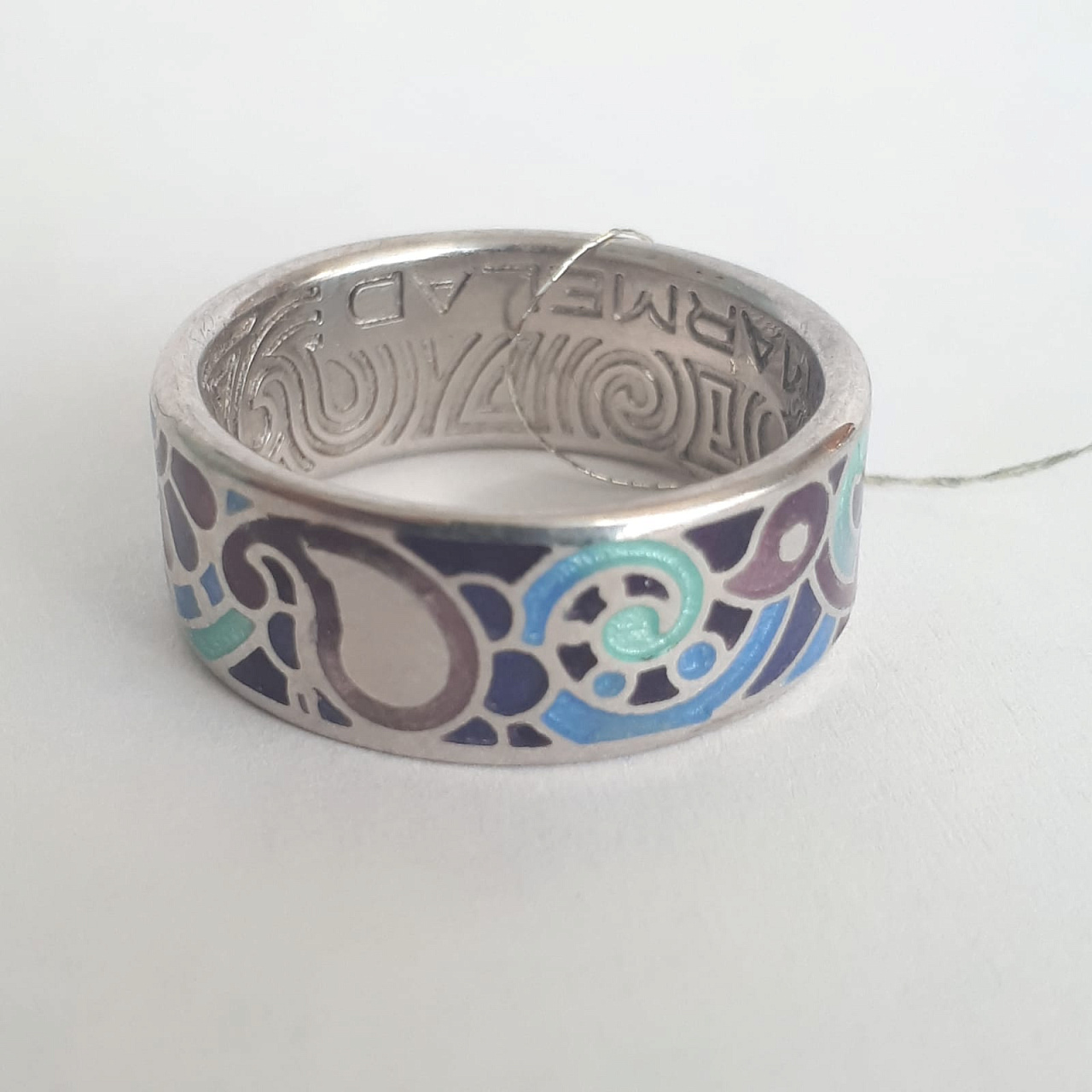 Серебряное украшение кольца  925 пробы с эмалью, Мармелад. фото 2
