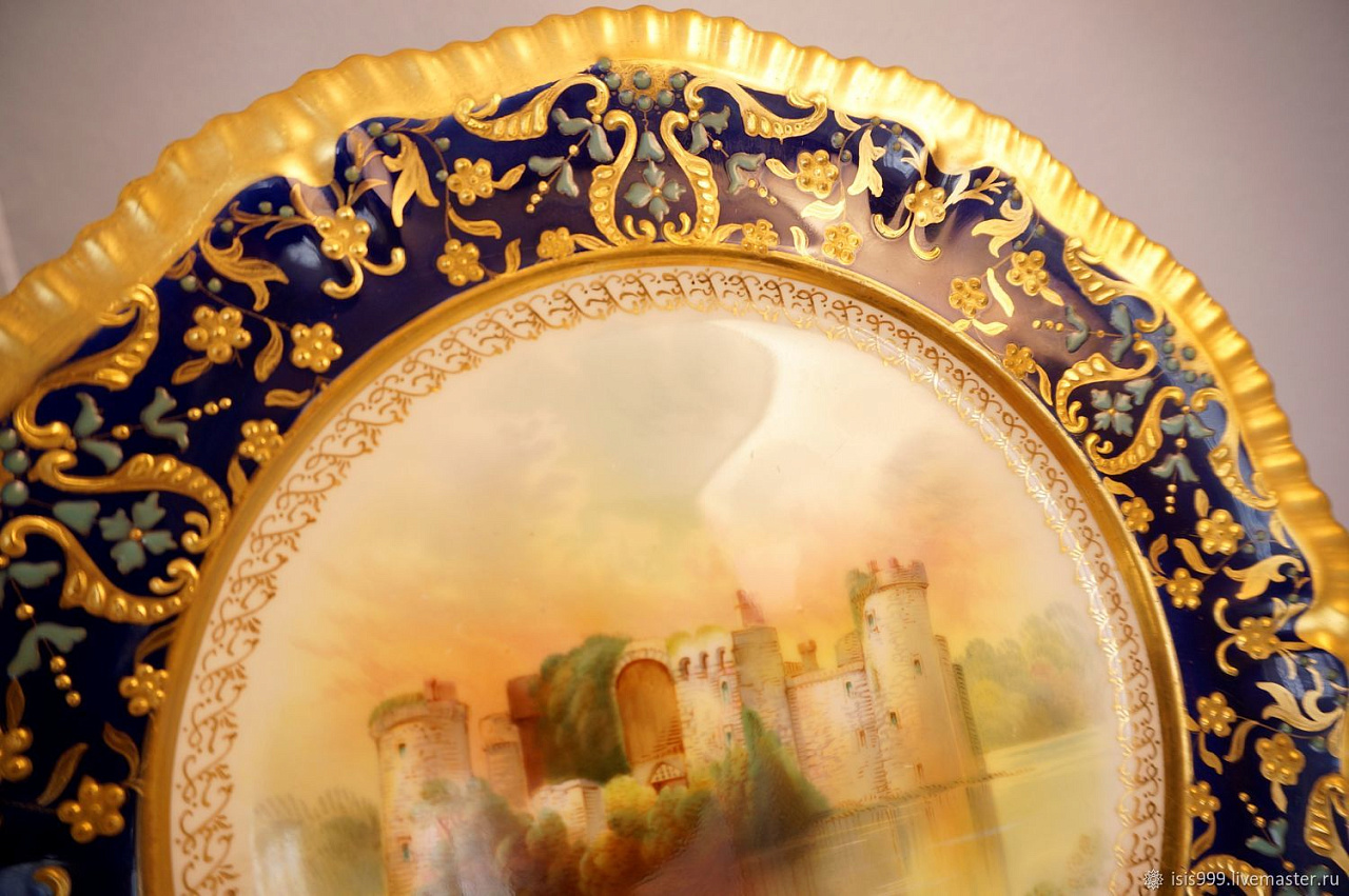  Антикварная тарелка Вустера 19 век  фото 3