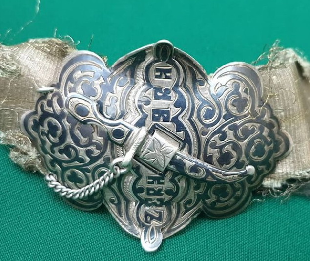 серебряный женский кавказский пояс Кавказ, серебро 84 пробы чернь  фото 2