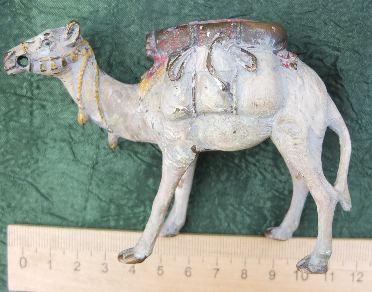 бронзовая статуэтка Верблюд,раскрашена вручную краской,венская  бронза,Европа,старинная