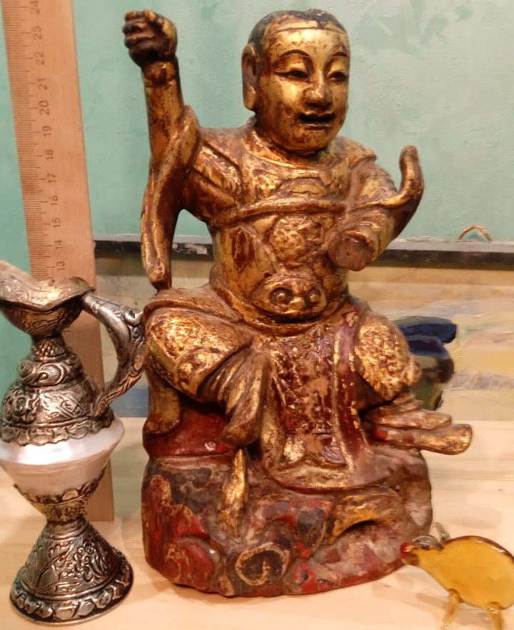 деревянная статуэтка Будда, 18 век фото 3
