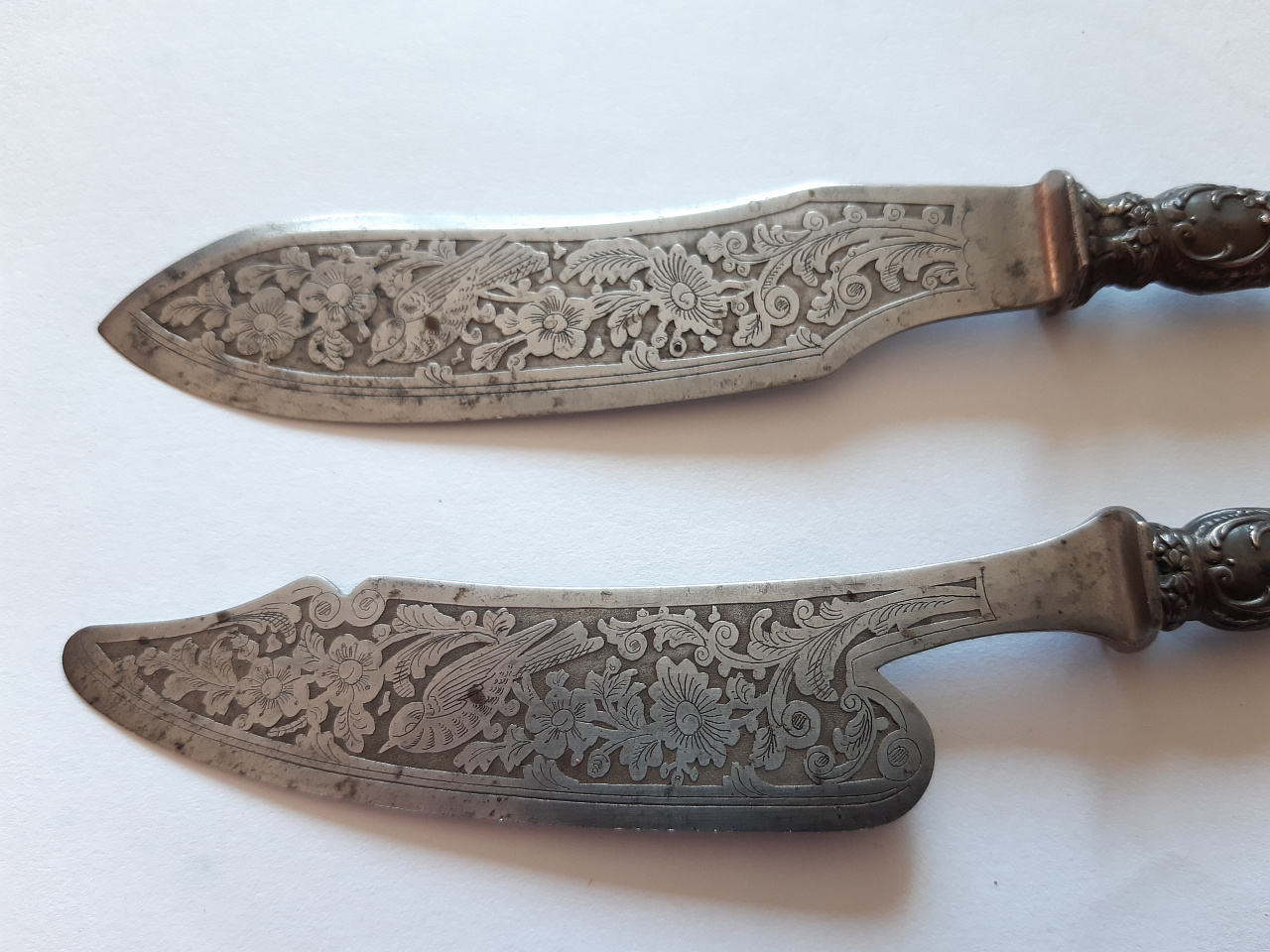 Столовое серебро: Ножи десертные. Серебро.Франция. 19 век. фото 2