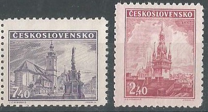 Чехословакия. 1946 г. Архитектура. MNH