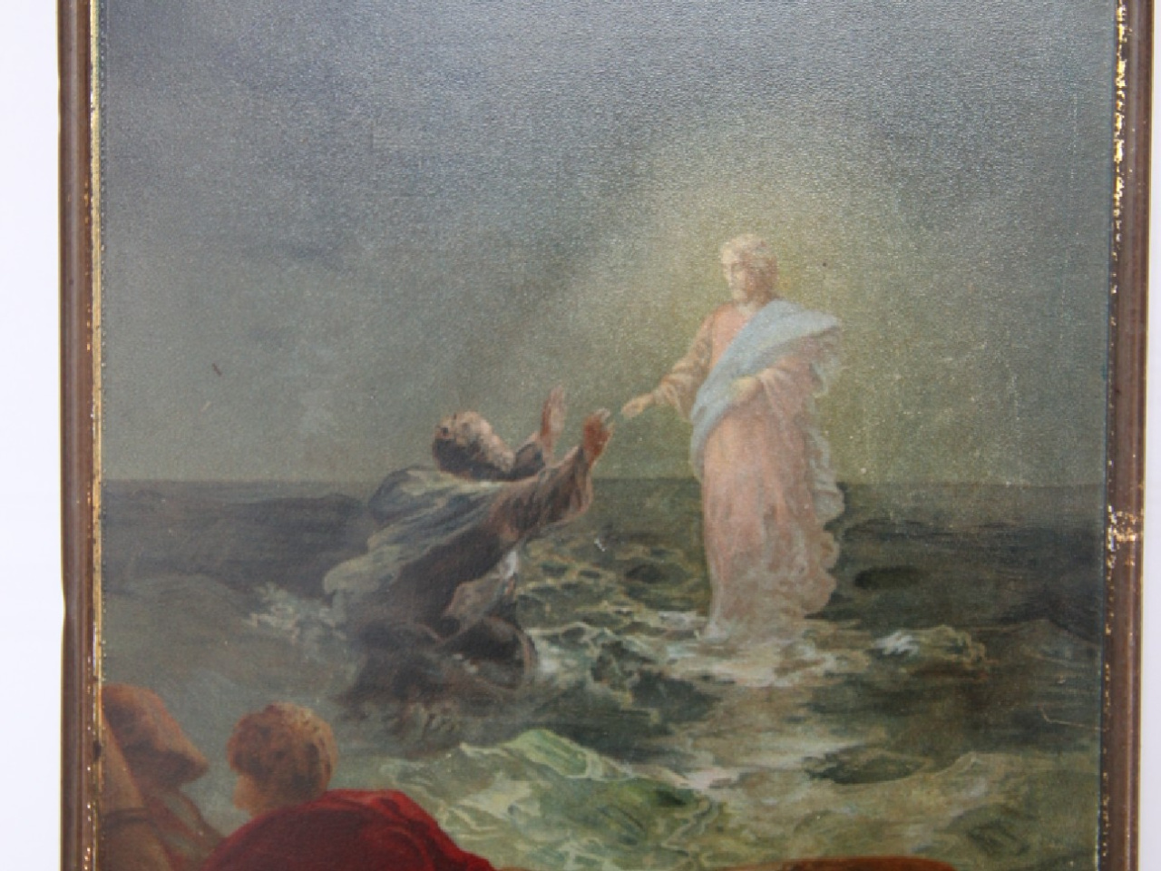 Картина ,1896 год,На религиозную тему."Иисус Христос явился странникам в бурю."