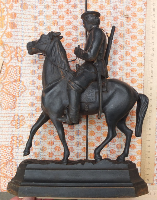 чугунная статуэтка Казачок на лошадке, Касли 1909 год, царская Россия