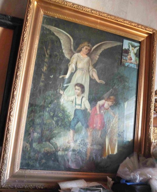 картина Ангел с детьми, холст, масло, Европа, 19 век