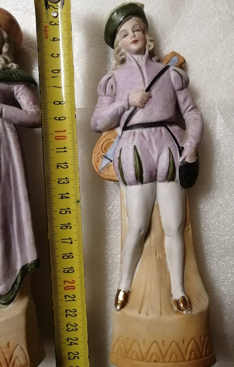 фарфоровые статуэтки Принцесса и Принц, фарфор Германия, высота 25 см, начало 20го века фото 6