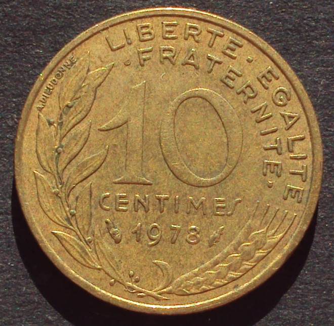 Франция, 10 сентим 1978 год! (А-34). 