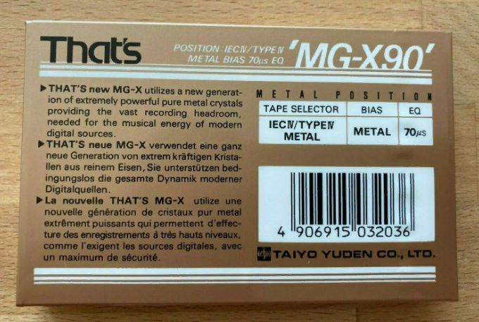Аудиокассета That's MG-X 90 новая запечатанная из блока фото 2