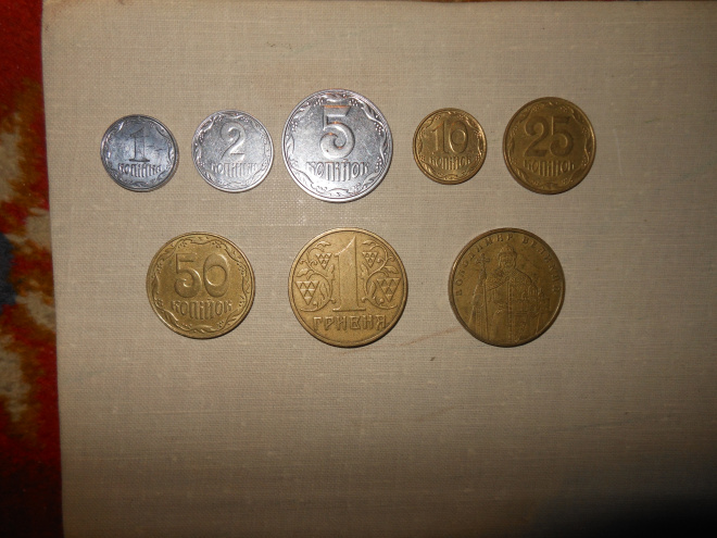 Монеты Украины (набор восемь монет).