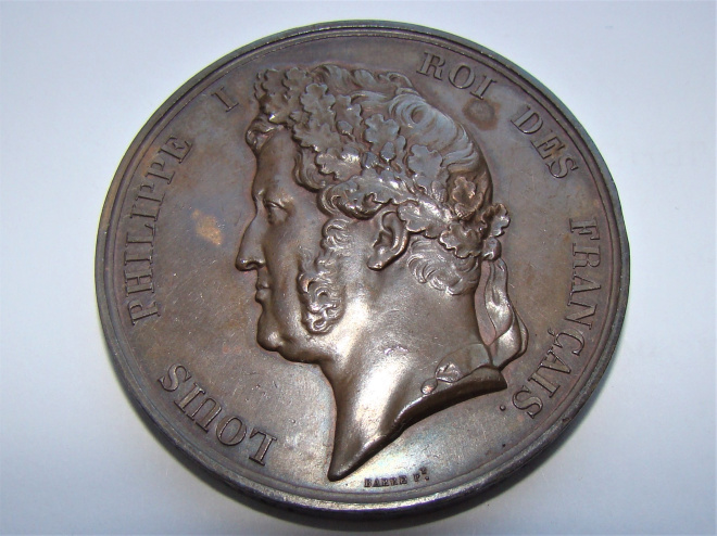 Бронзовая медаль Луис Филип I открытие французской военной академии 1837 г. 