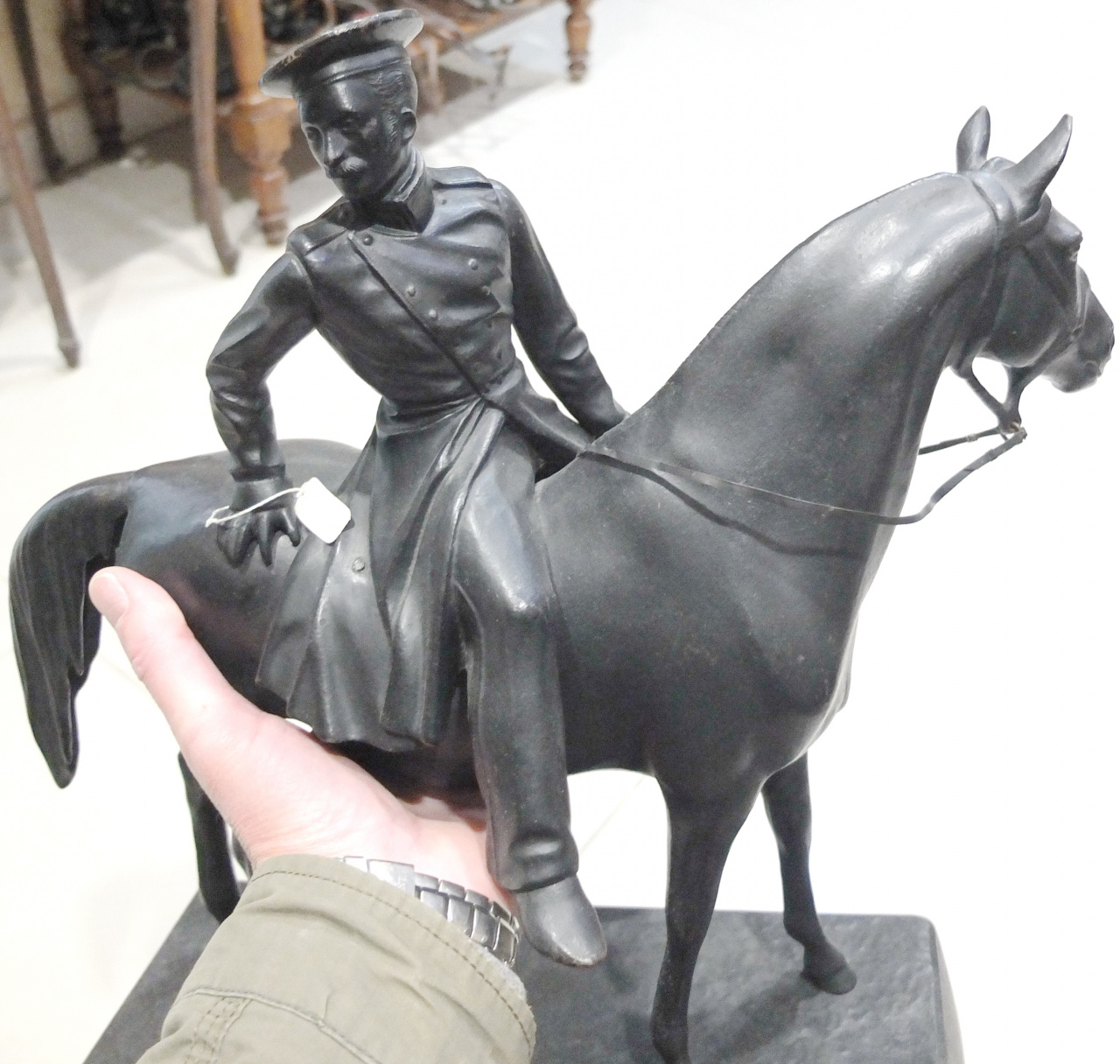 чугунная скульптура Казачок на коне, авторская, Касли, 1963 год высота 30 см