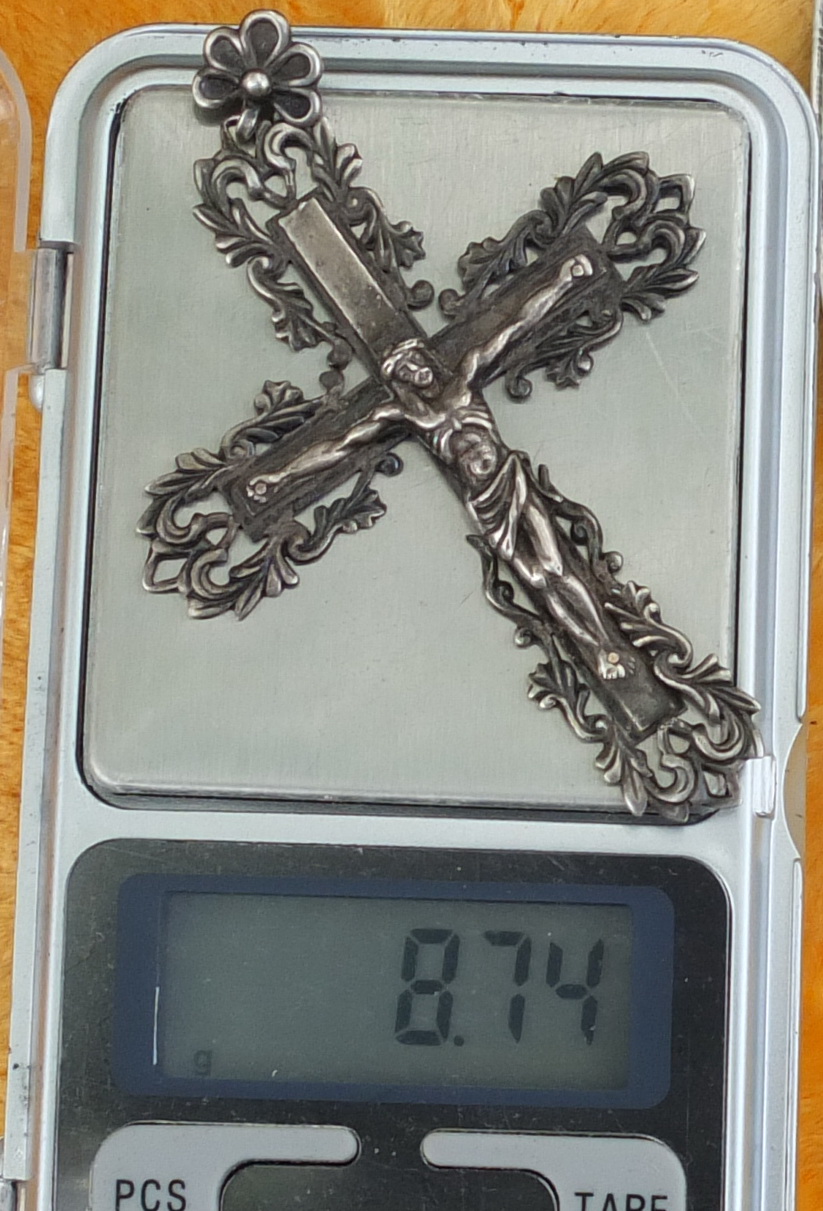 серебряный крест распятие, серебро 875 проба фото 3