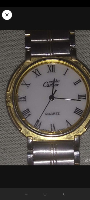 Позолоченные  кварцевые часы Cartier