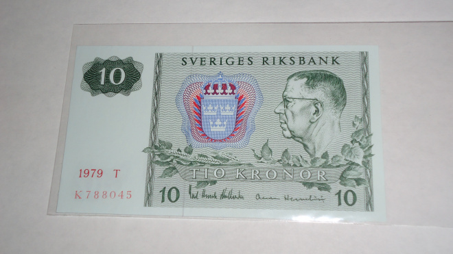 Швеция , 10 крон , 1979 г. , Unc .