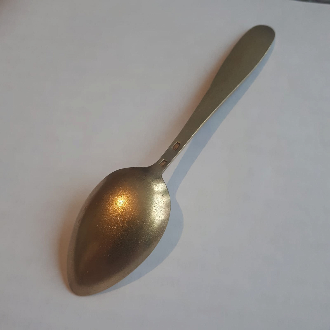 Серебряная кофейная ложка серебро 875 проба позолота эмаль 1 фото 2