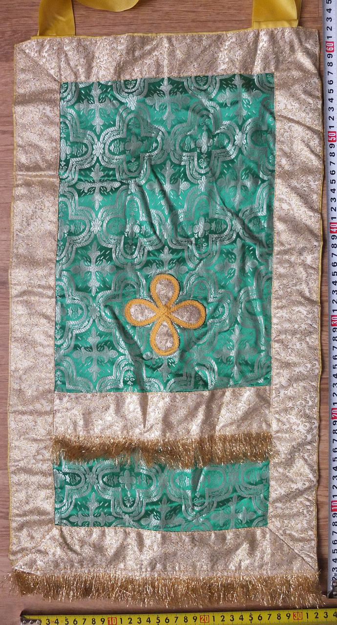 церковный фартук, золотая нить, ручное шитьё, коллекционный фото 2