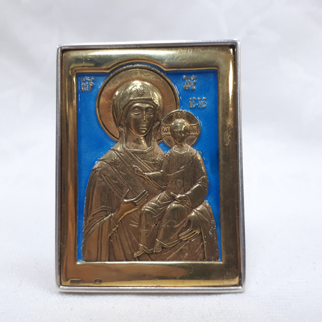 Серебряная икона Одигитрия Смоленская