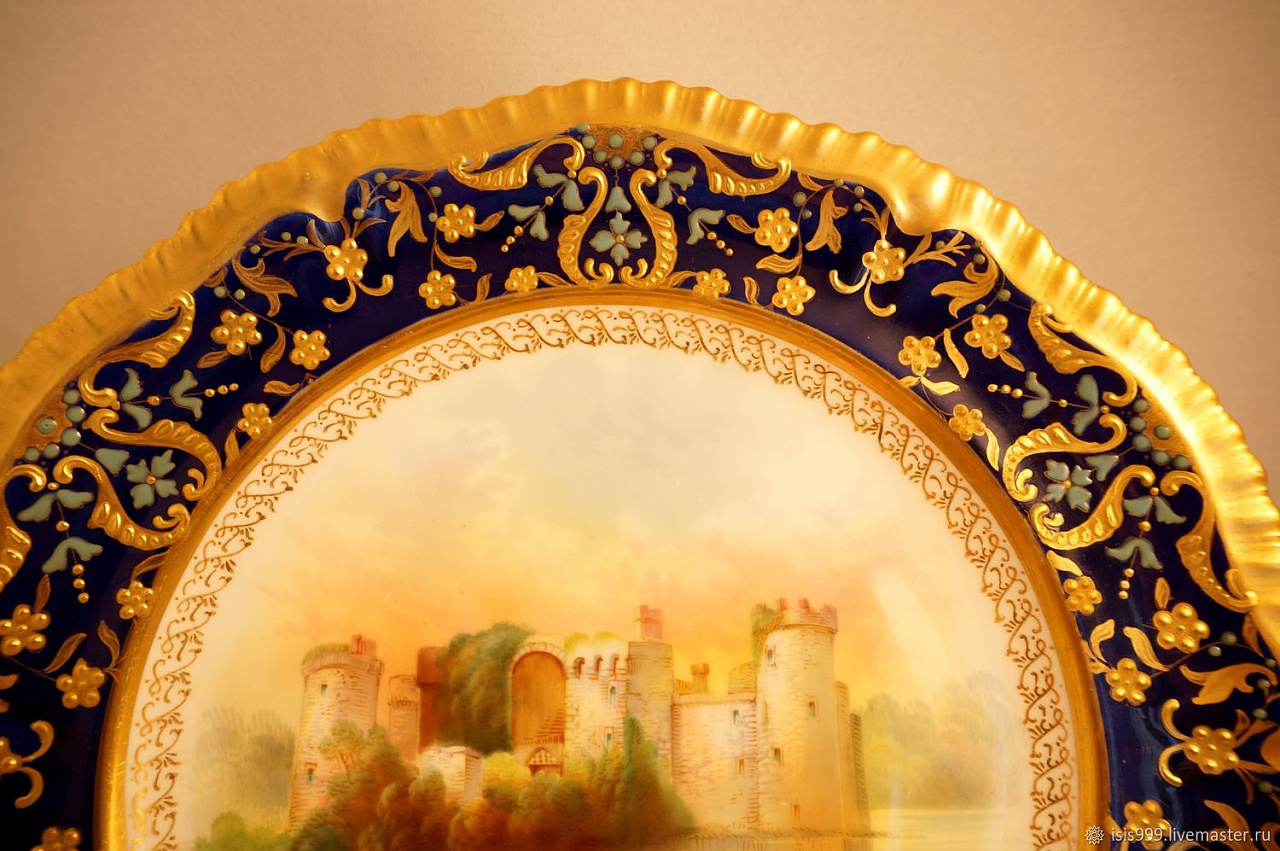  Антикварная тарелка Вустера 19 век  фото 4