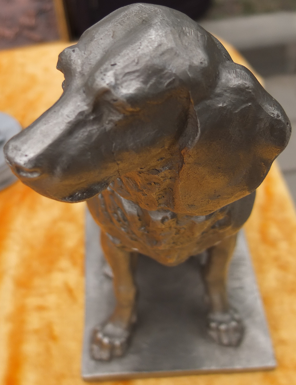 силуминовая статуэтка Охотничья статуэтка сеттер, авторская, СССР  фото 3