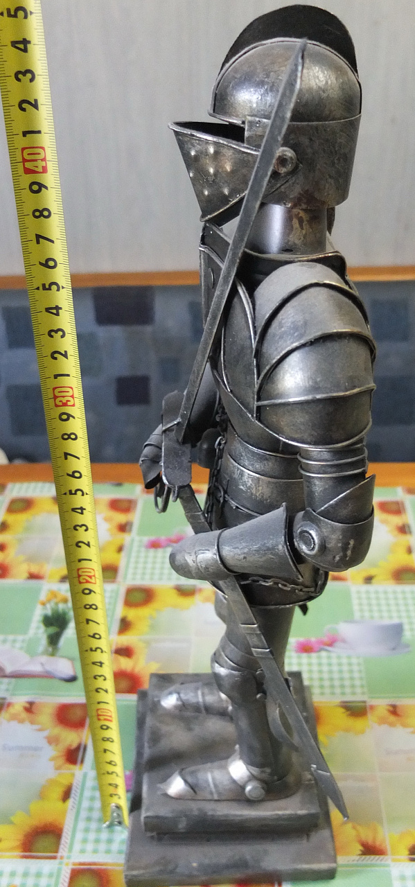 статуэтка Рыцарь, сплав белого металла, ручная работа, высота 45 см фото 2