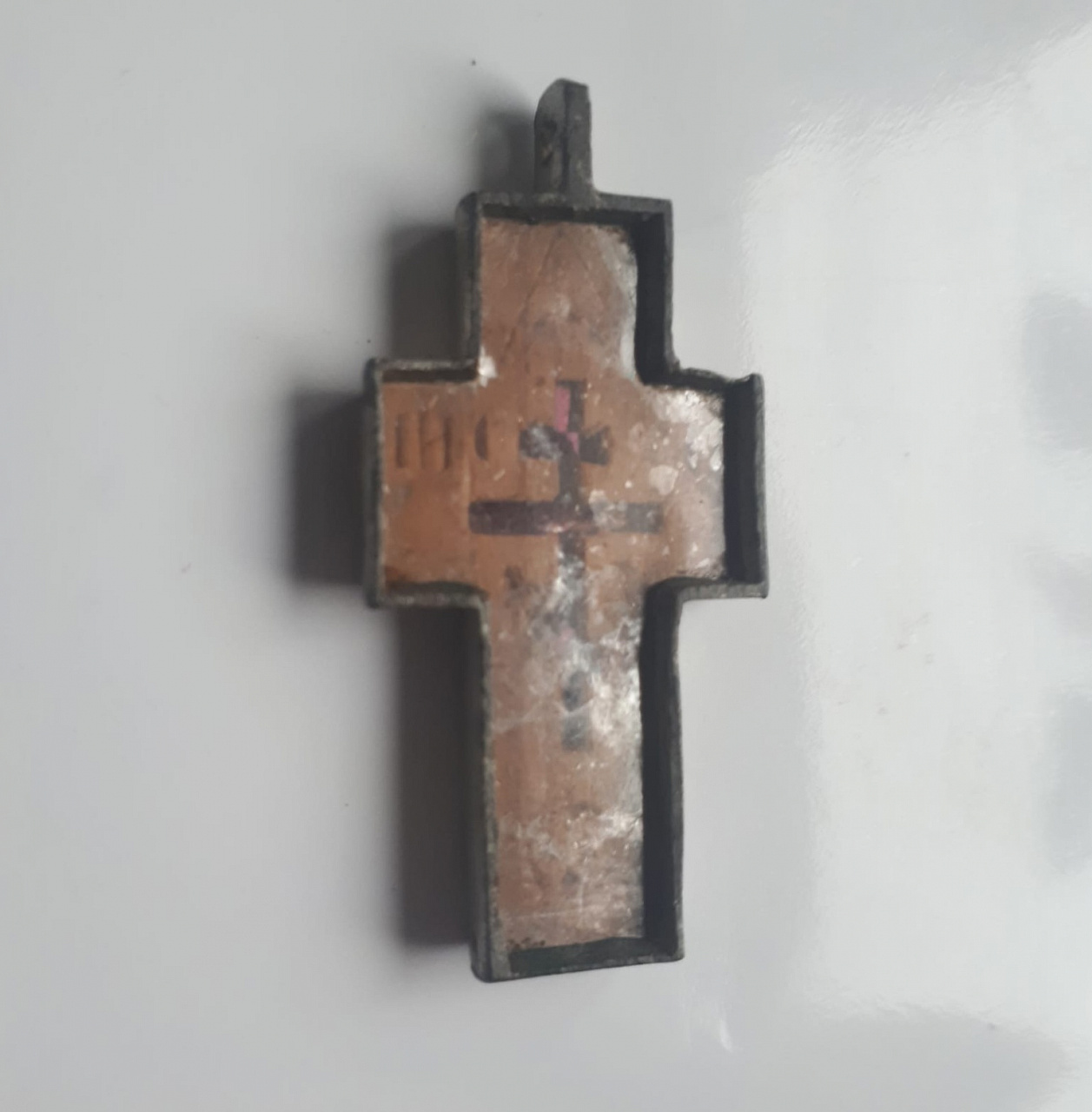 Крест-тельник резной старинный. Соловецкий монастырь 19 в. фото 3