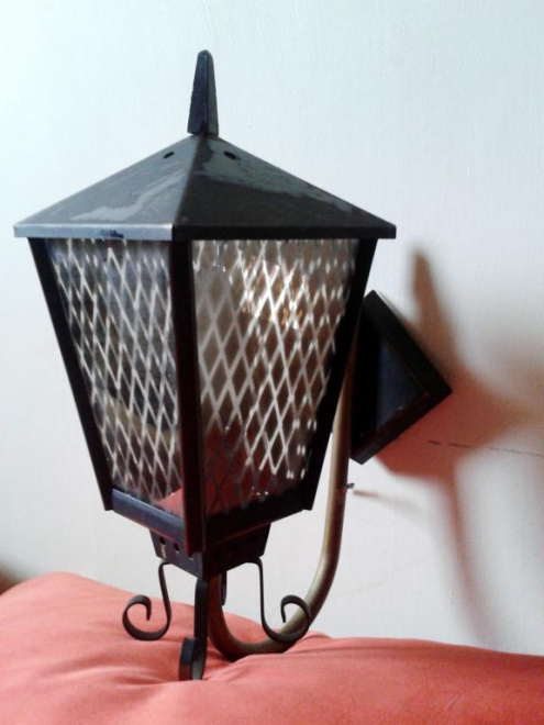 Светильник фонарь с витражом в ретро стиле
