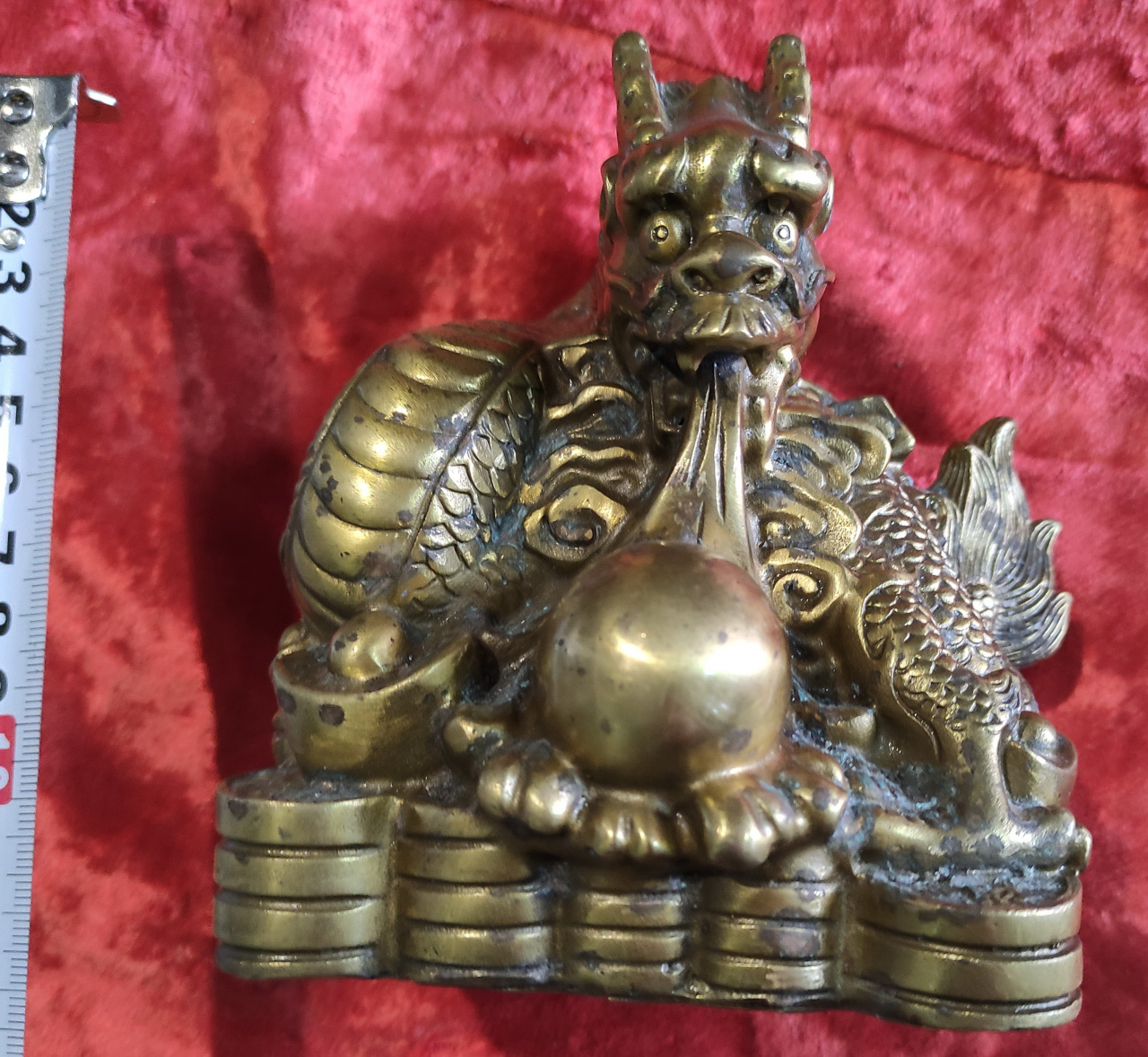 бронзовая статуэтка Дракон Будды, символ благополучия