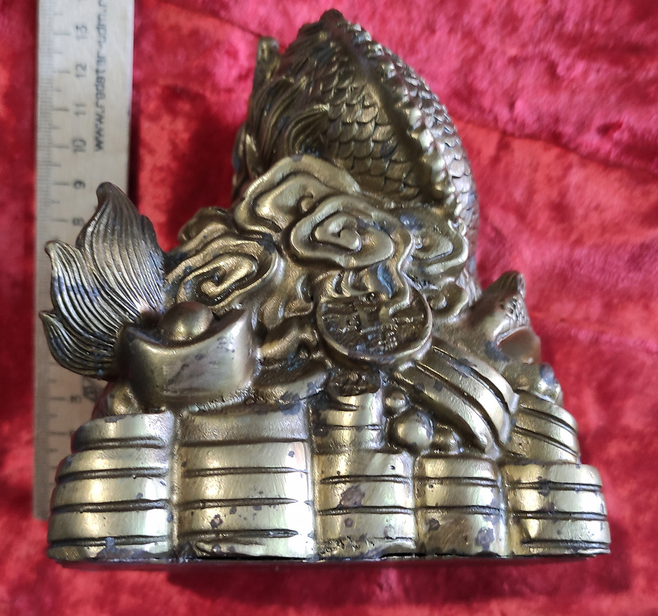 бронзовая статуэтка Дракон Будды, символ благополучия фото 4