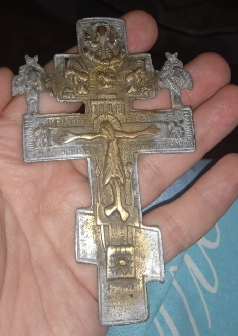 бронзовое старообрядческое  крест распятие, 19 век