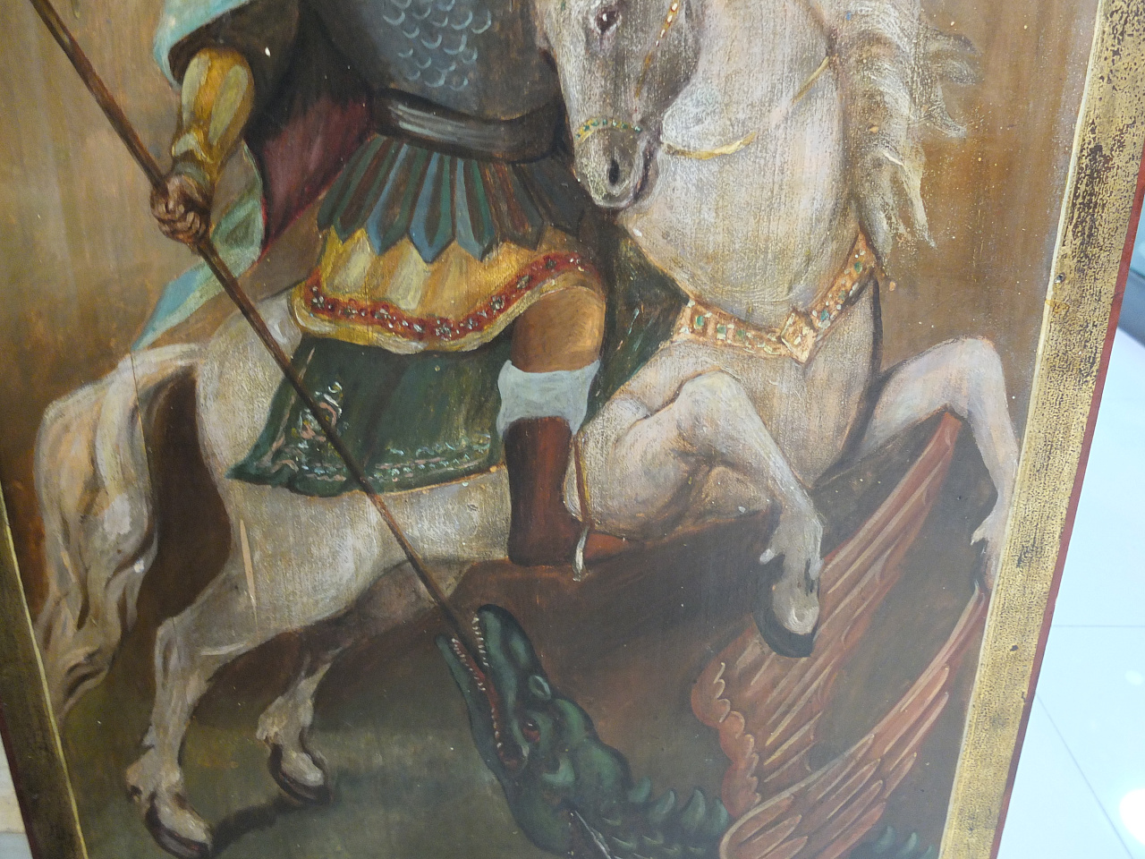 икона Георгий Победоносец, большая храмовая,19 век фото 4