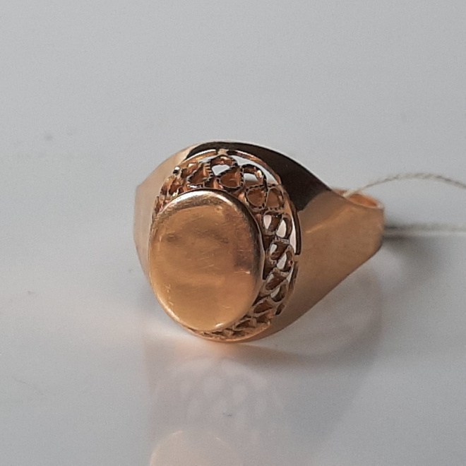 Золотое кольцо Корзинка, золото 583 пробы
