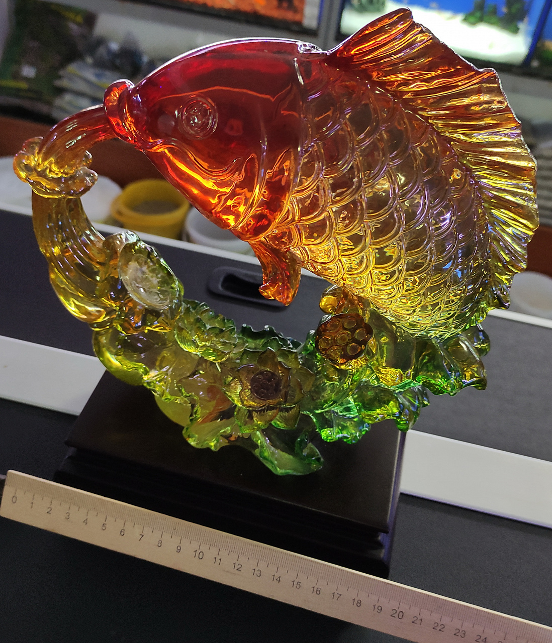 статуэтка Золотая Рыбка, цветное стекло  фото 2