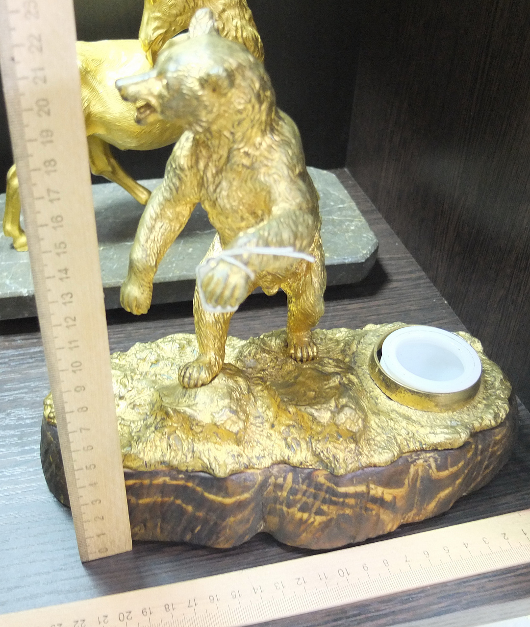 бронзовая статуэтка чернильница Медведь фото 2