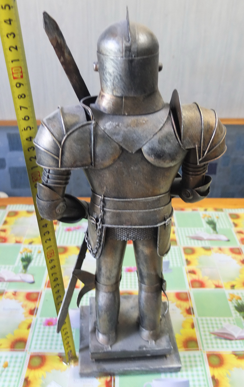 статуэтка Рыцарь, сплав белого металла, ручная работа, высота 45 см фото 3