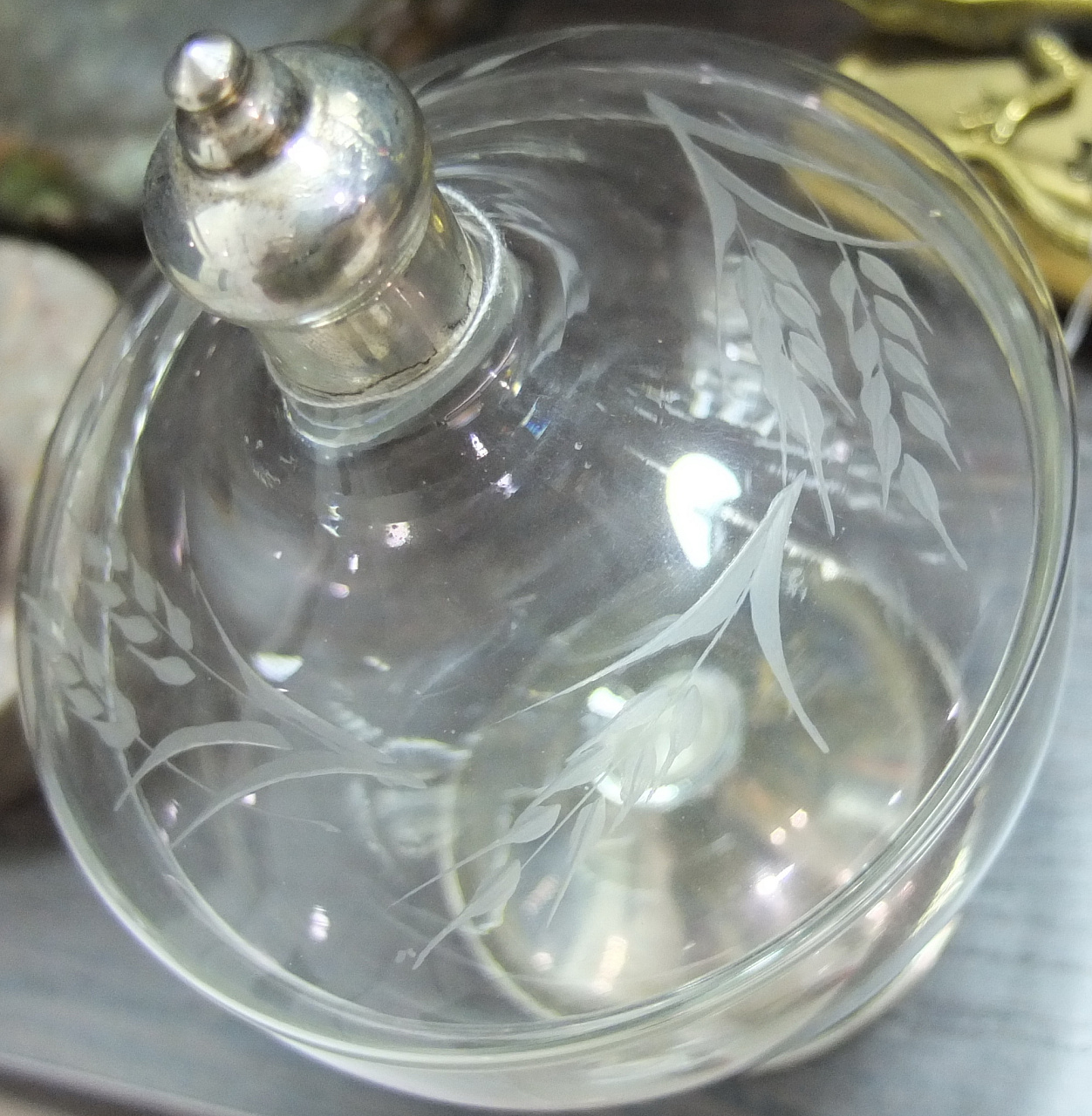 ваза стекло, серебро, гравировка, коллекционная, Англия фото 3