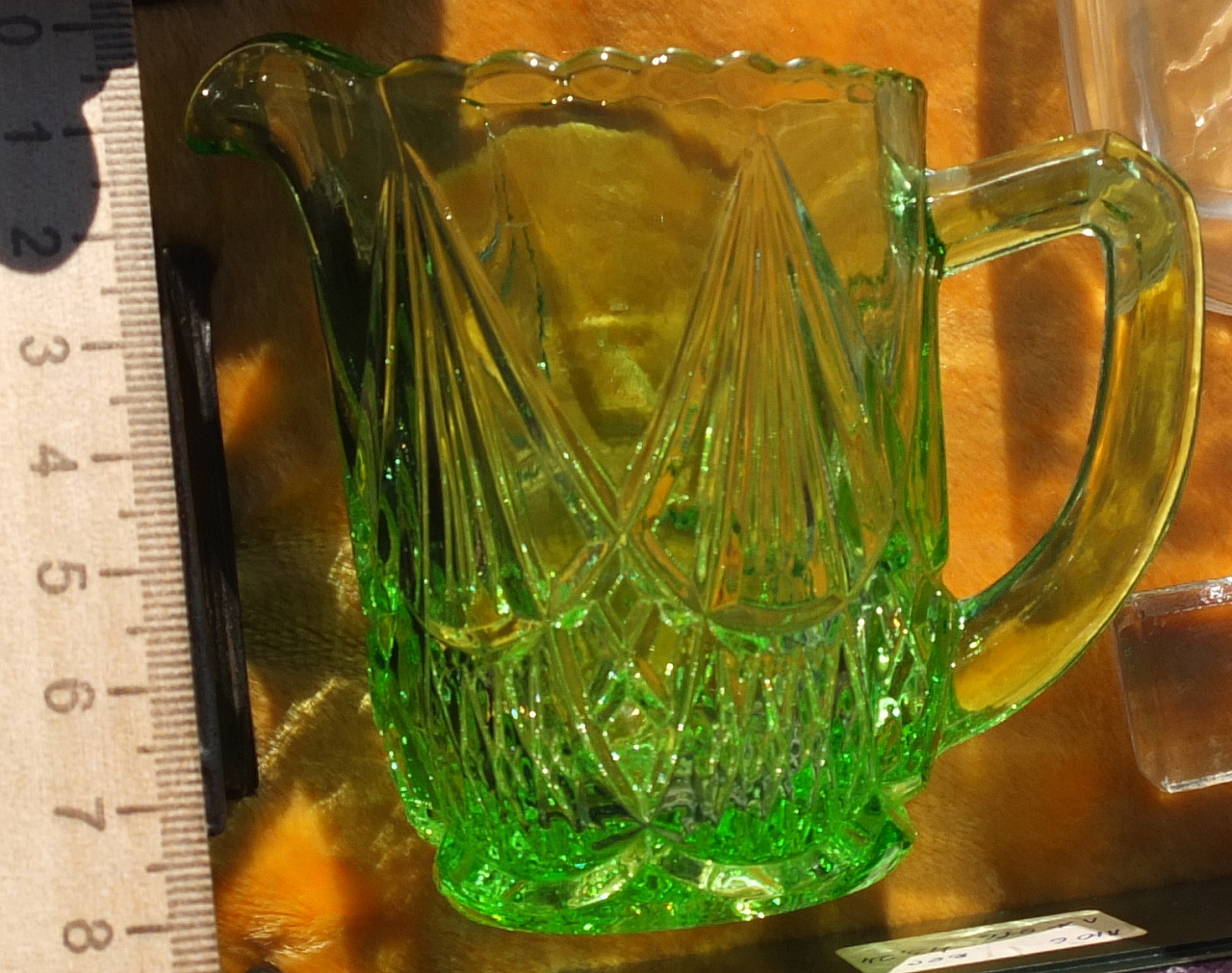 стеклянный сливочник, урановое стекло царская Россия фото 7