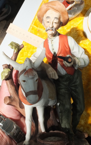 фарфоровая статуэтка Дедушка с осликом, фарфор Европа фото 5