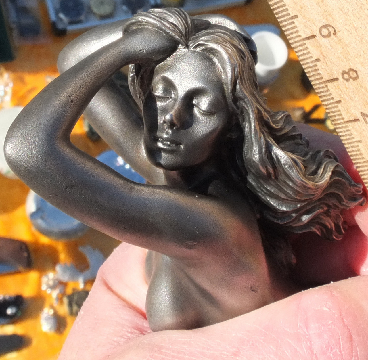 чугунная статуэтка Ассоль из Алые Паруса, чугун, серебрение фото 3