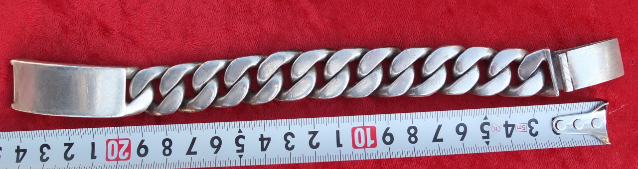 серебряный браслет мужской, серебро 925 проба, крупная вязка