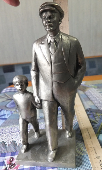 силуминовая статуэтка Ленин с мальчиком, авторская, ссср