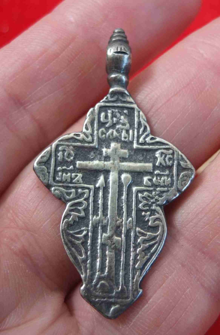 серебряный крестик лепесток, царская Россия