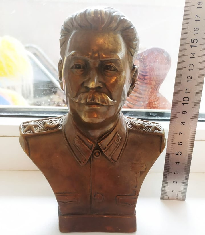 бронзовый бюст Сталин, высота 20 см ​​​​​​​ фото 3