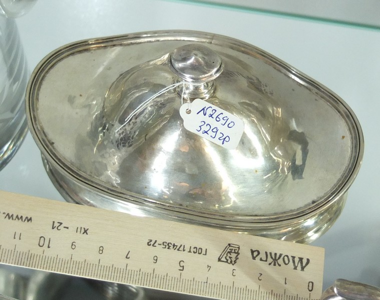  серебряная маслёнка, серебро 800 проба, Венеция, Италия  фото 2