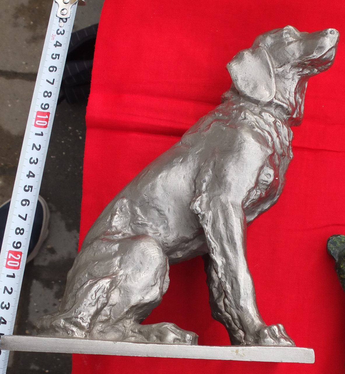 силуминовая статуэтка Собака сеттер высота