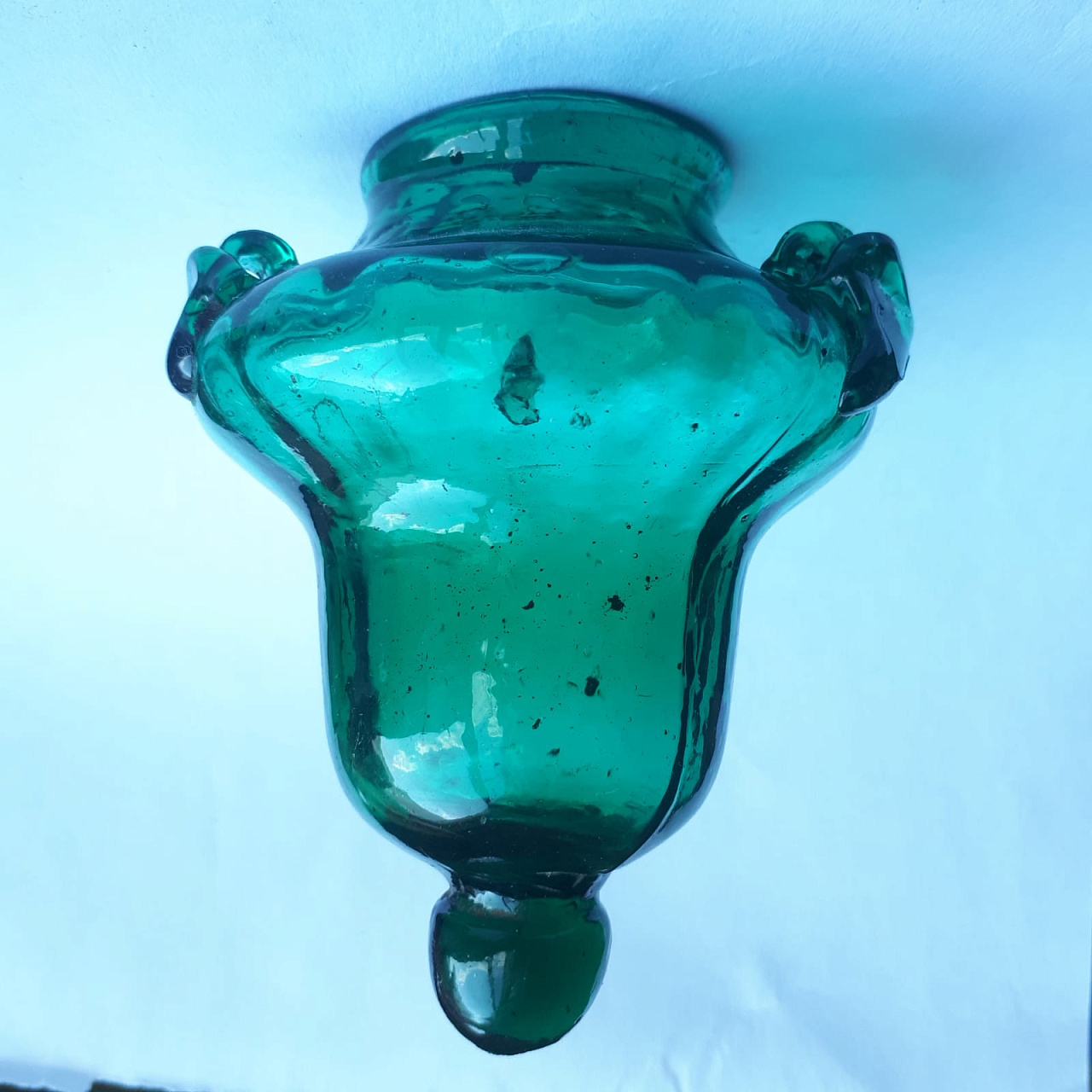 Старинная  лампада, лампадка цветное стекло  фото 3