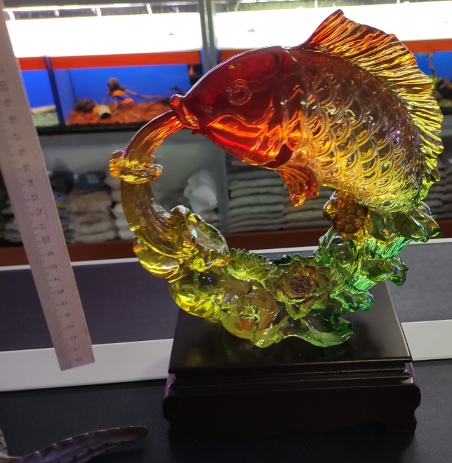 статуэтка Золотая Рыбка, цветное стекло 