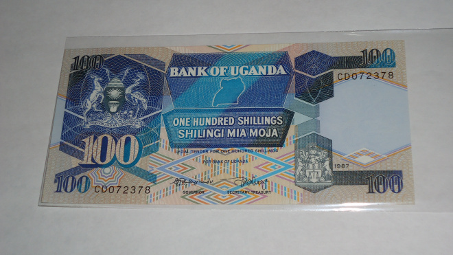 Уганда , 100 шиллингов , 1987 г. , Unc .